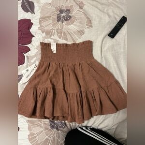 Brown Ruffled Skirt